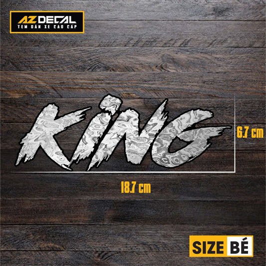 Tem Đa Vị Trí Xe Máy - Tem MOLTAL METAL Mẫu Chữ KING size bé