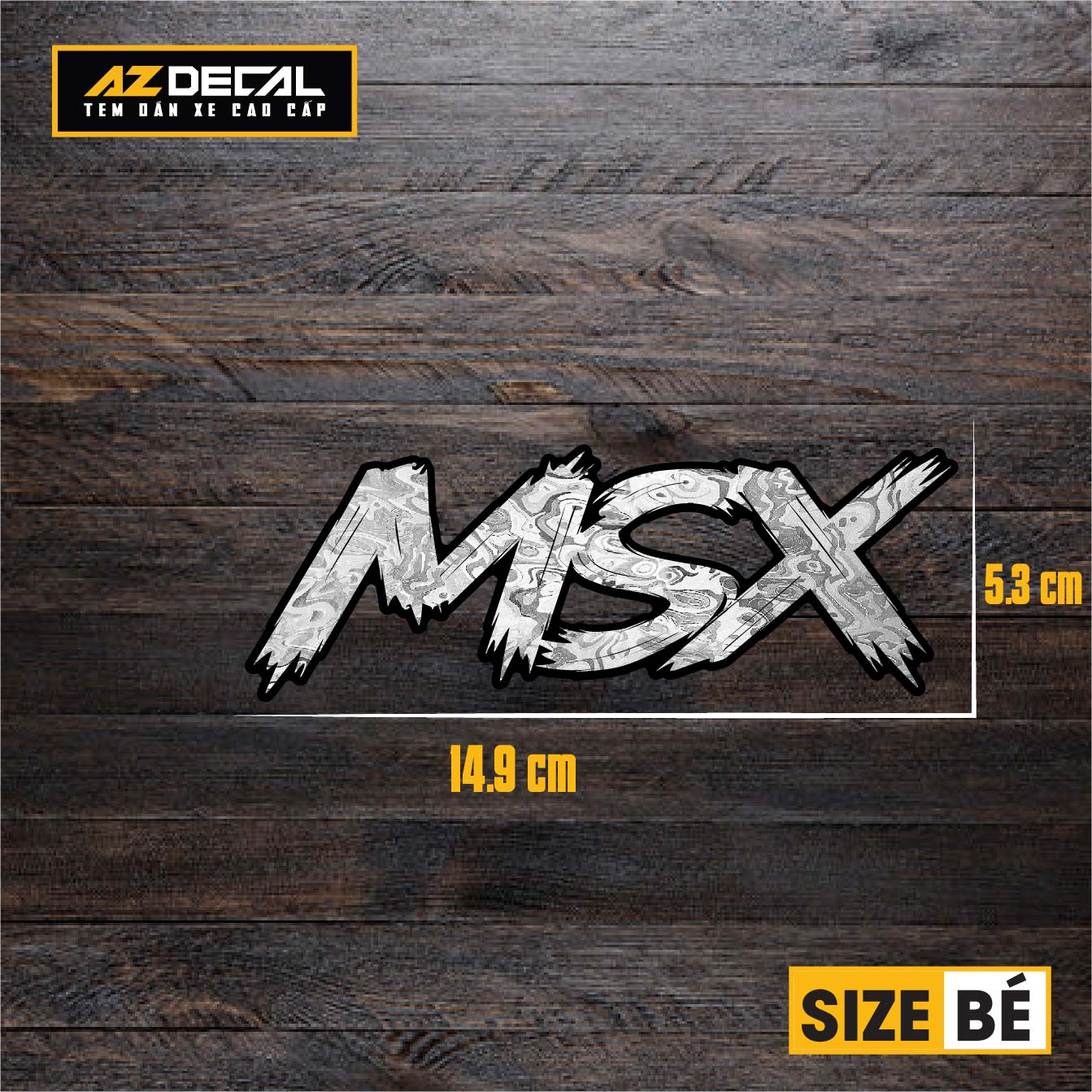 Tem Đa Vị Trí Xe Máy - Tem MOLTAL METAL Mẫu Chữ MSX size bé