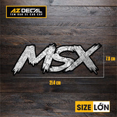 Tem Đa Vị Trí Xe Máy - Tem MOLTAL METAL Mẫu Chữ MSX size LỚN