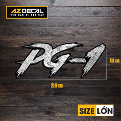 Tem Đa Vị Trí Xe Máy - Tem MOLTAL METAL Mẫu Chữ PG-1 size lớn