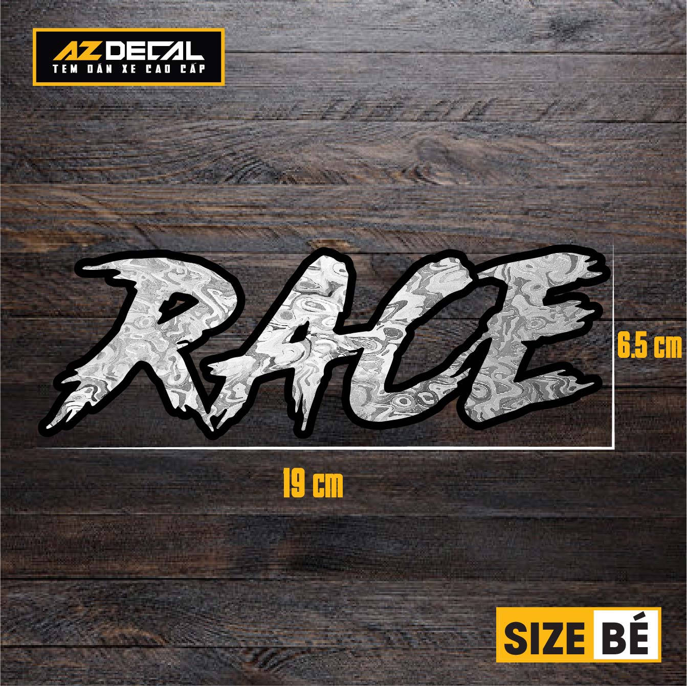 Tem Đa Vị Trí Xe Máy - Tem MOLTAL METAL Mẫu Chữ Race size bé