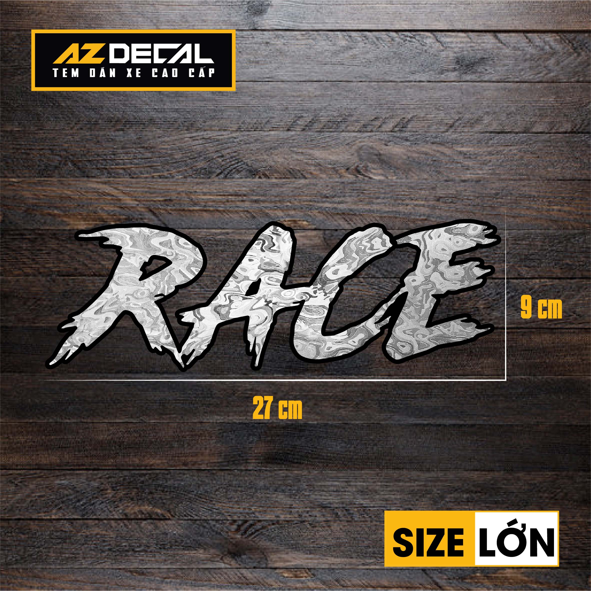 Tem Đa Vị Trí Xe Máy - Tem MOLTAL METAL Mẫu Chữ Race size lớn