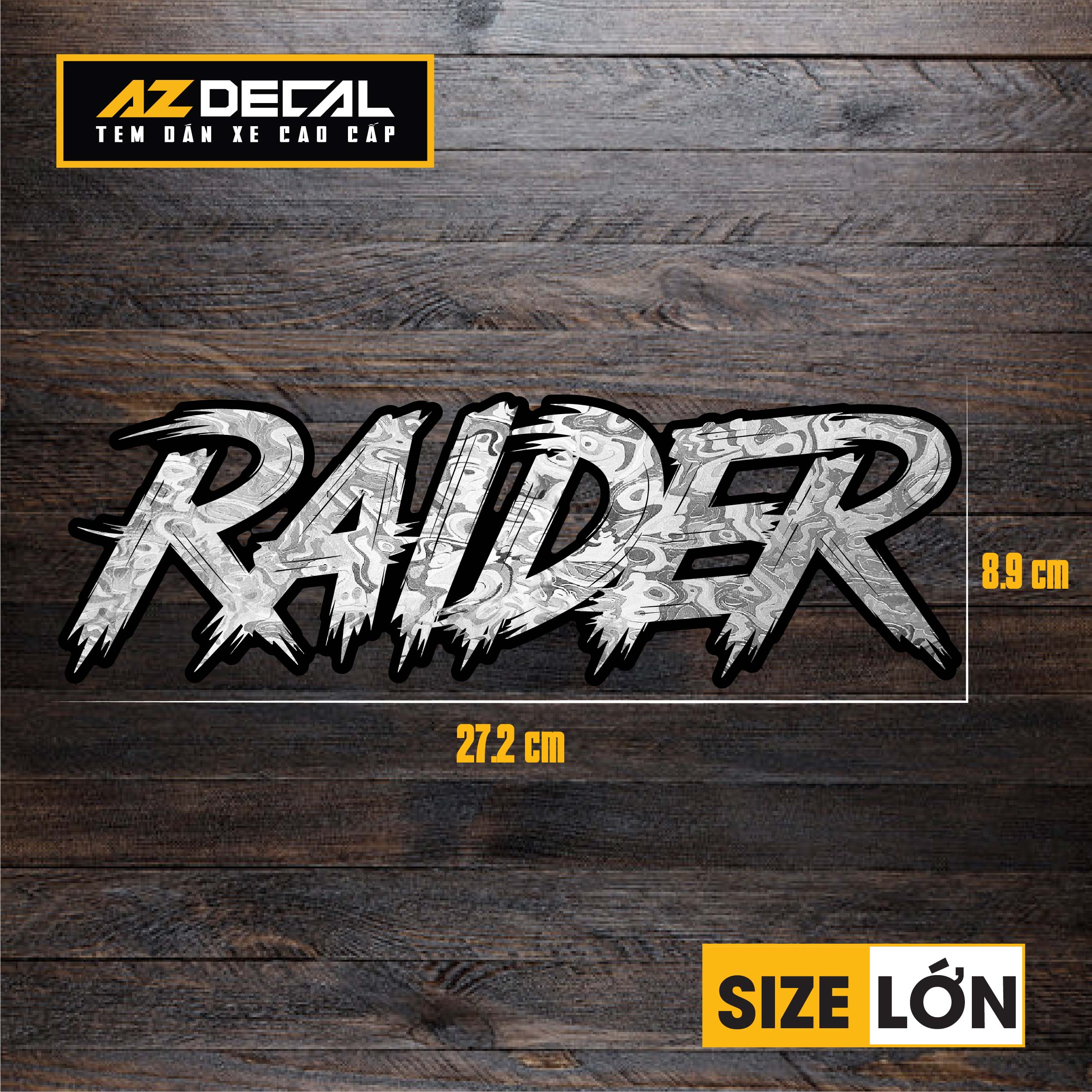 Tem Đa Vị Trí Xe Máy - Tem MOLTAL METAL Mẫu Chữ raider size lớn