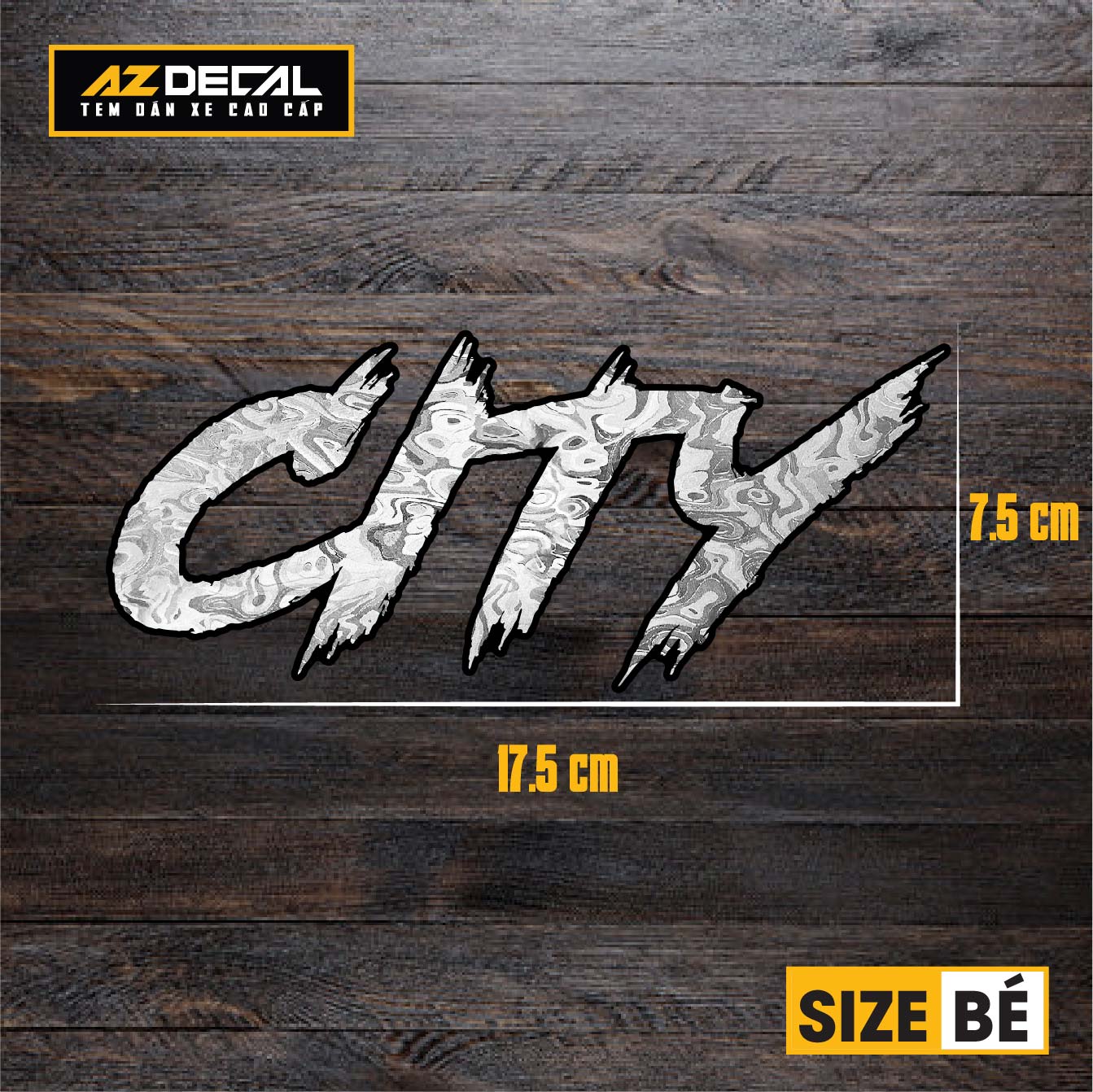 Tem Đa Vị Trí Xe Máy - Tem MOLTAL METAL Mẫu Chữ City size bé
