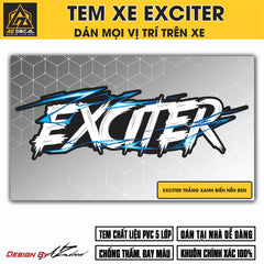 Tem Đa Vị Trí Xe Máy - Tia Sét Hãng Xe EXCITER xanh nền đen
