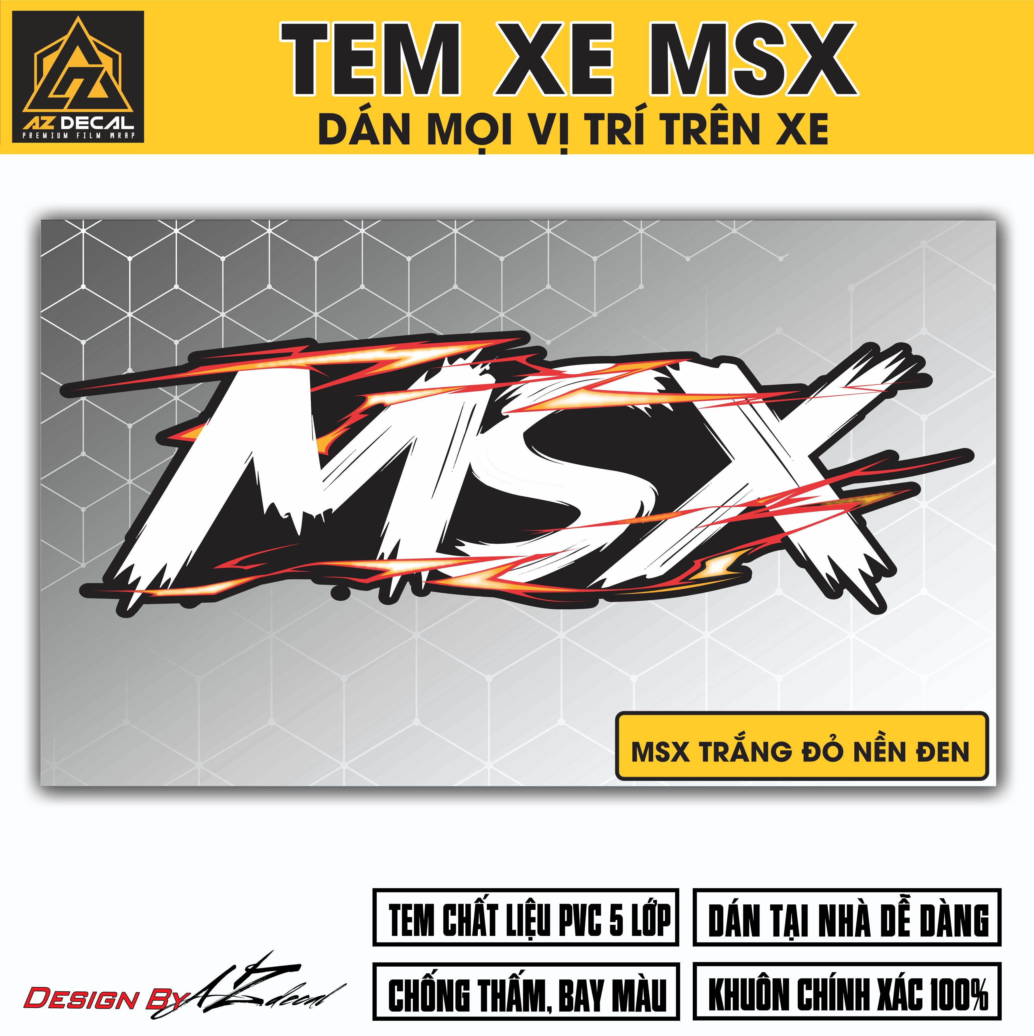 Tem Đa Vị Trí Xe Máy - Tia Sét Hãng Xe MSX đỏ