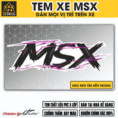Tem Đa Vị Trí Xe Máy - Tia Sét Hãng Xe MSX đen tím