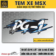 Tem Đa Vị Trí Xe Máy - Tia Sét Hãng Xe PG-1 TRẮNG XANH