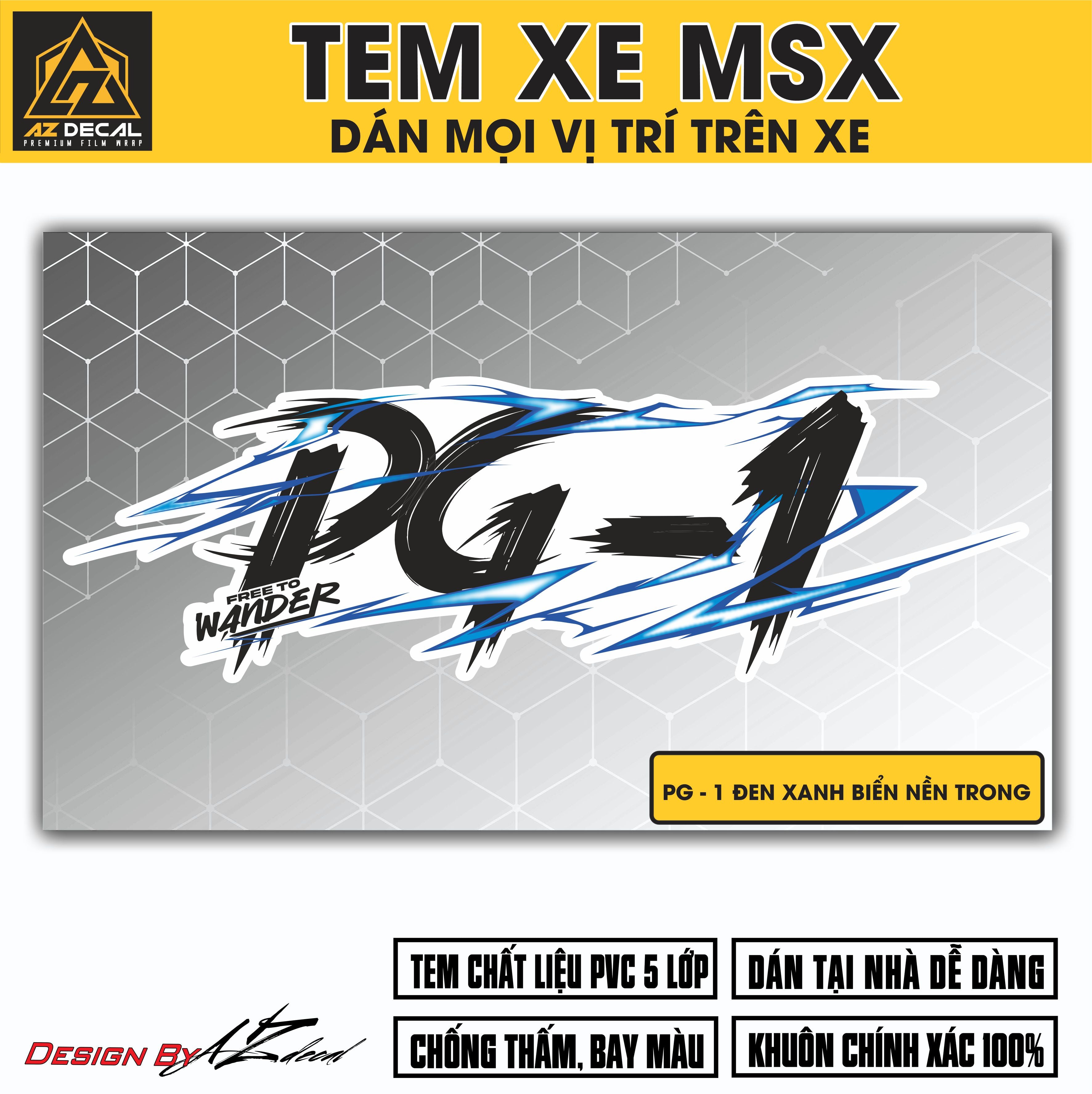 Tem Đa Vị Trí Xe Máy - Tia Sét Hãng Xe PG-1 ĐEN XANH