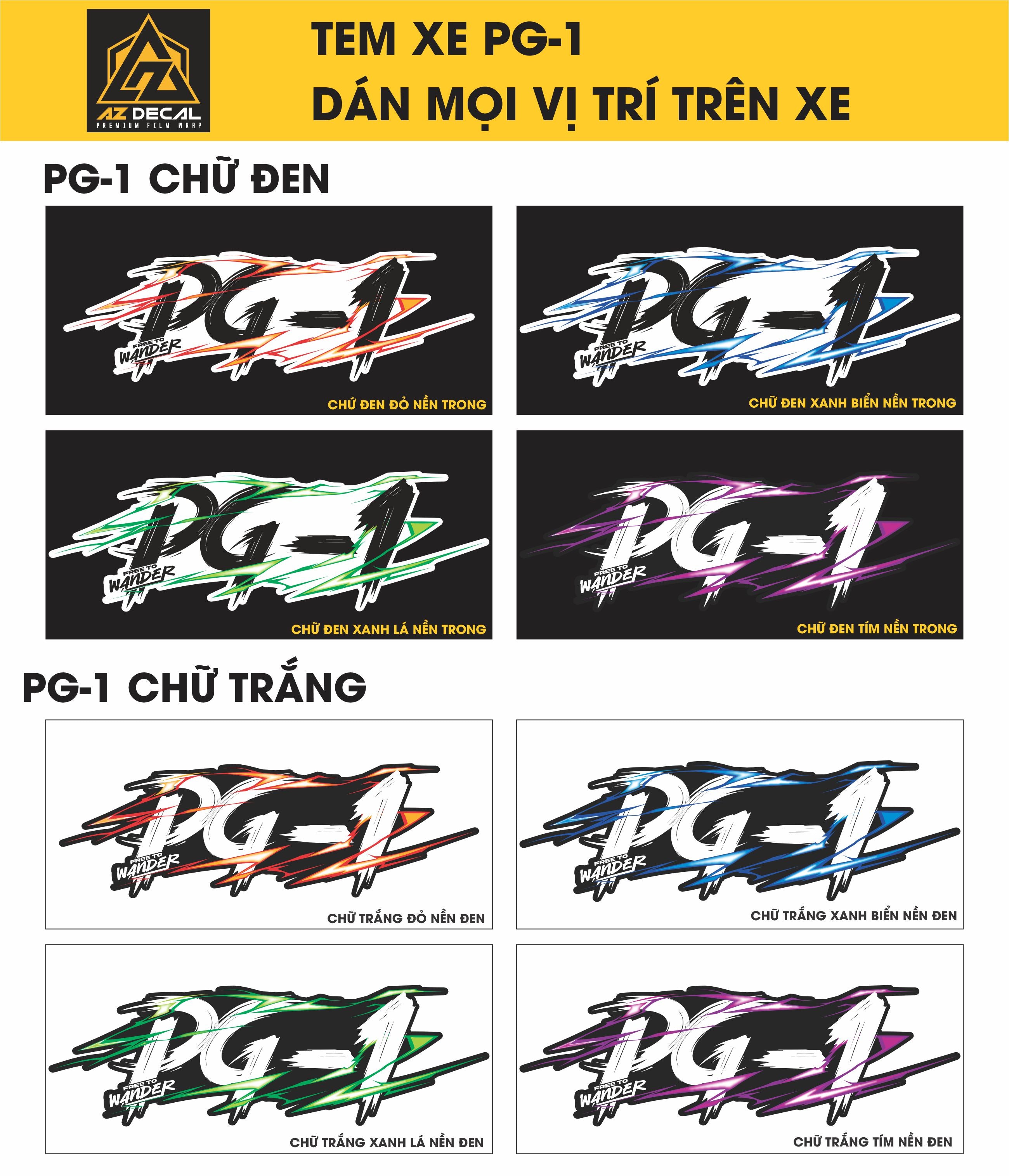 Tem Đa Vị Trí Xe Máy - Tia Sét Hãng Xe PG-1