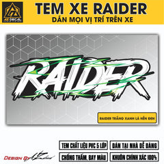 Tem Đa Vị Trí Xe Máy - Tia Sét Hãng Xe RAIDER TRẮNG XANH LÁ