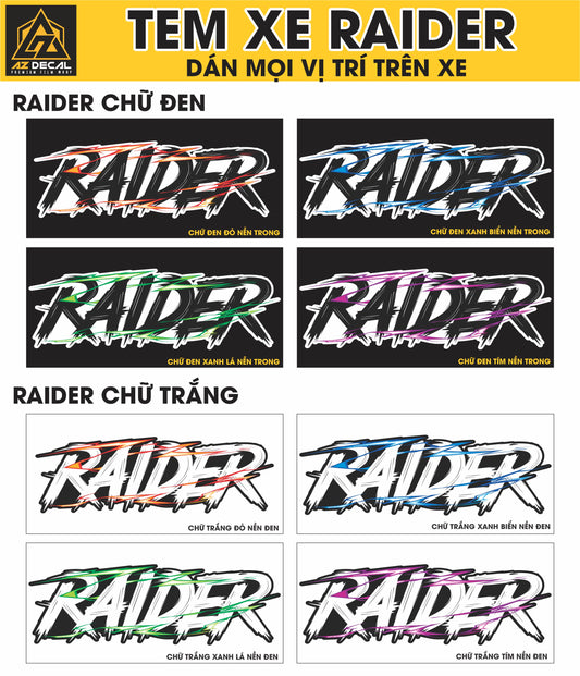 Tem Đa Vị Trí Xe Máy - Tia Sét Hãng Xe RAIDER