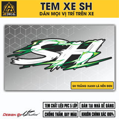 Tem Đa Vị Trí Xe Máy - Tia Sét Hãng Xe SH TRẮNG XANH LÁ