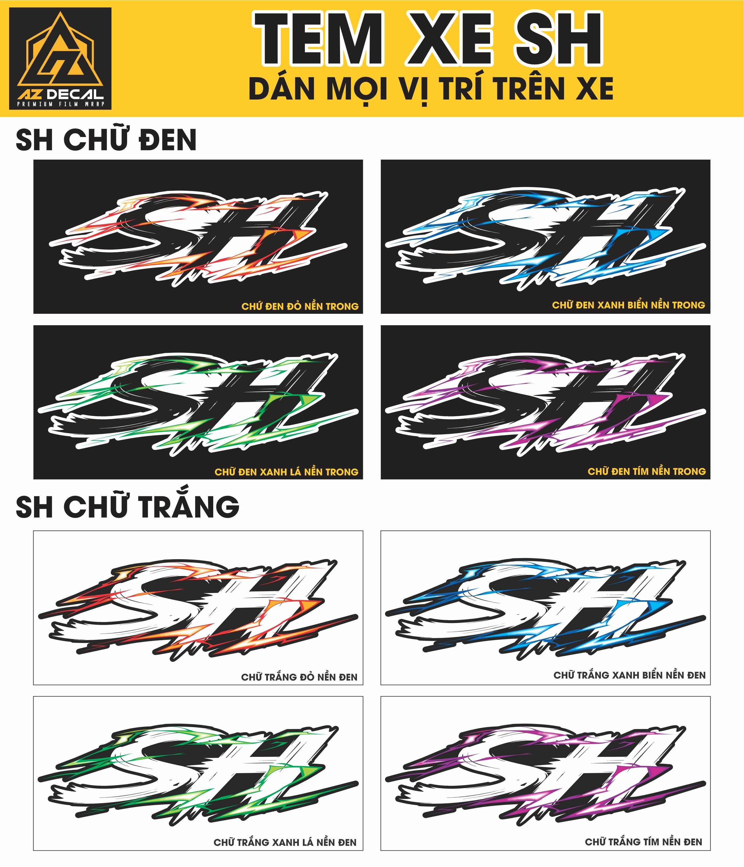 Tem Đa Vị Trí Xe Máy - Tia Sét Hãng Xe SH