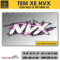 Tem Đa Vị Trí Xe Máy - Tia Sét Hãng Xe NVX TRẮNG TÍM