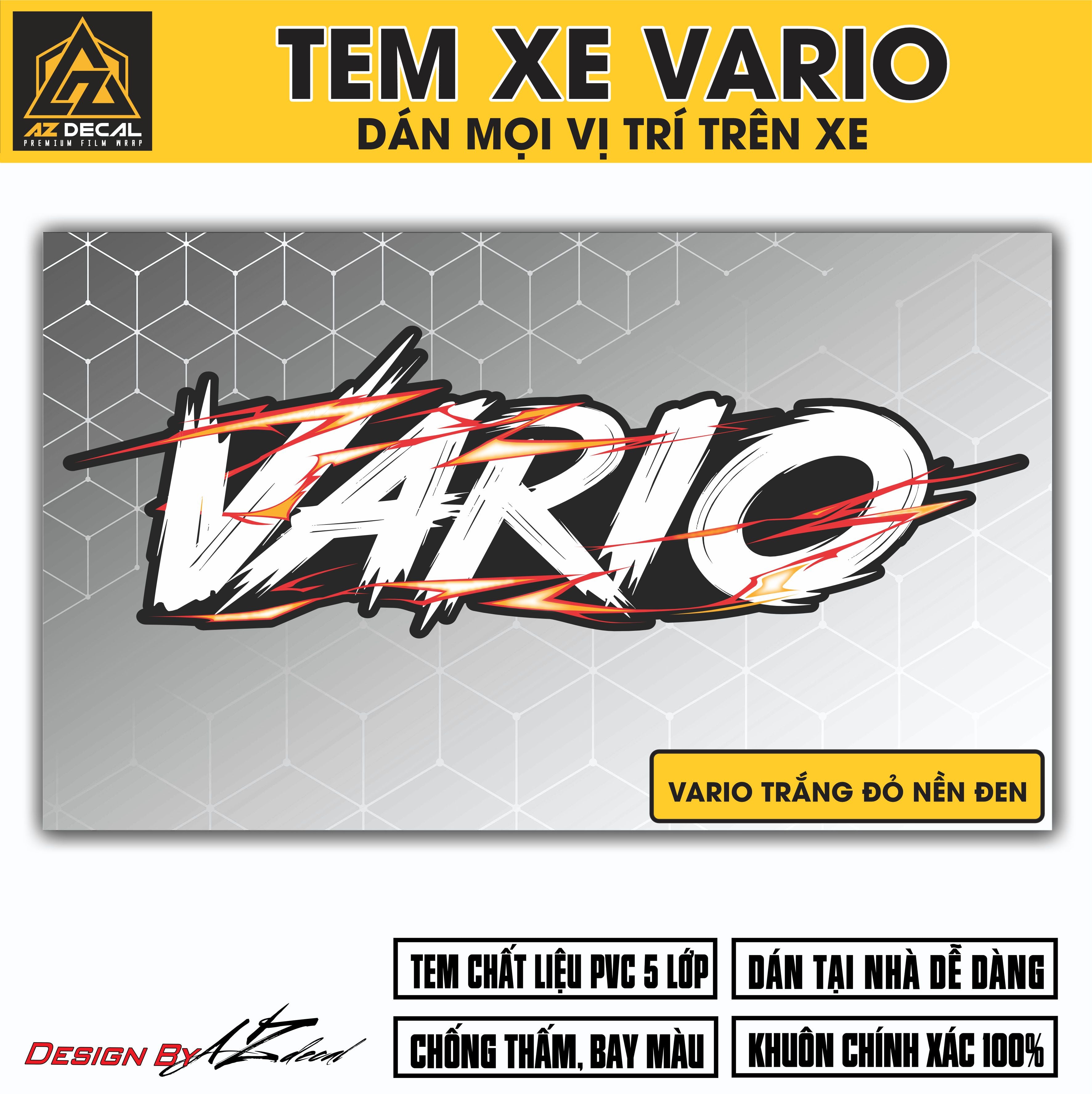 Tem Đa Vị Trí Xe Máy - Tia Sét Hãng Xe VARIO ĐỎ ĐEN