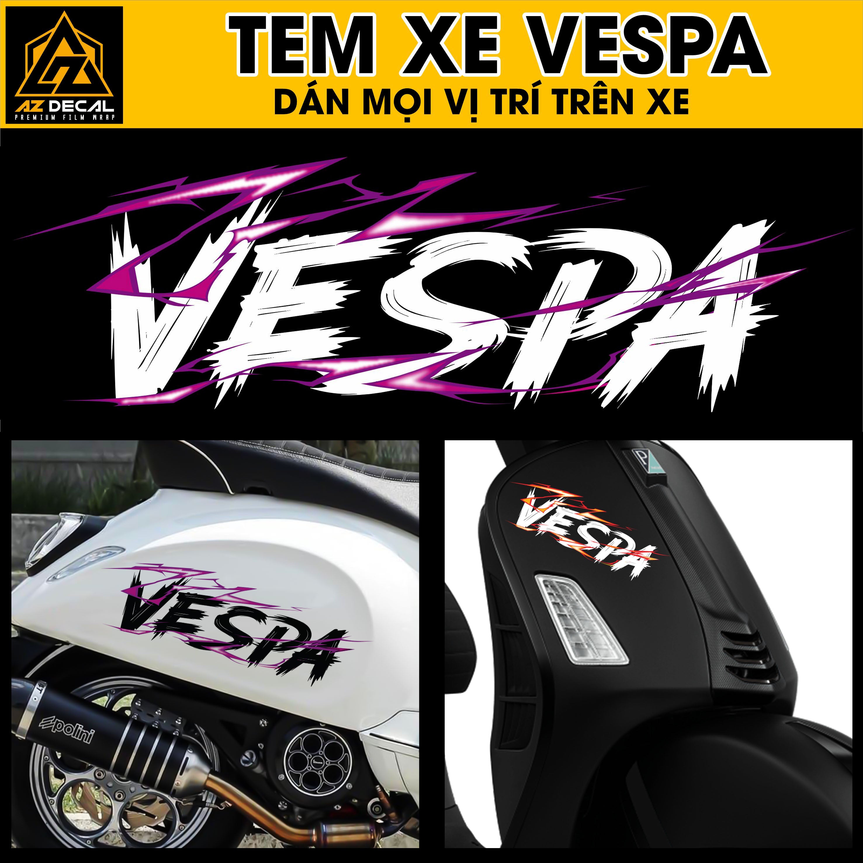 Tem Đa Vị Trí Xe Máy - Tia Sét Hãng Xe VESPA