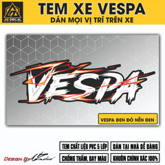Tem Đa Vị Trí Xe Máy - Tia Sét Hãng Xe VESPA TRẮNG ĐỎ