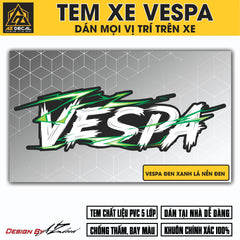 Tem Đa Vị Trí Xe Máy - Tia Sét Hãng Xe VESPA TRẮNG XANH LÁ