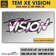 Tem Đa Vị Trí Xe Máy - Tia Sét Hãng Xe VISION TRẮNG TÍM