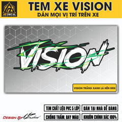 Tem Đa Vị Trí Xe Máy - Tia Sét Hãng Xe VISION TRẮNG XANH LÁ