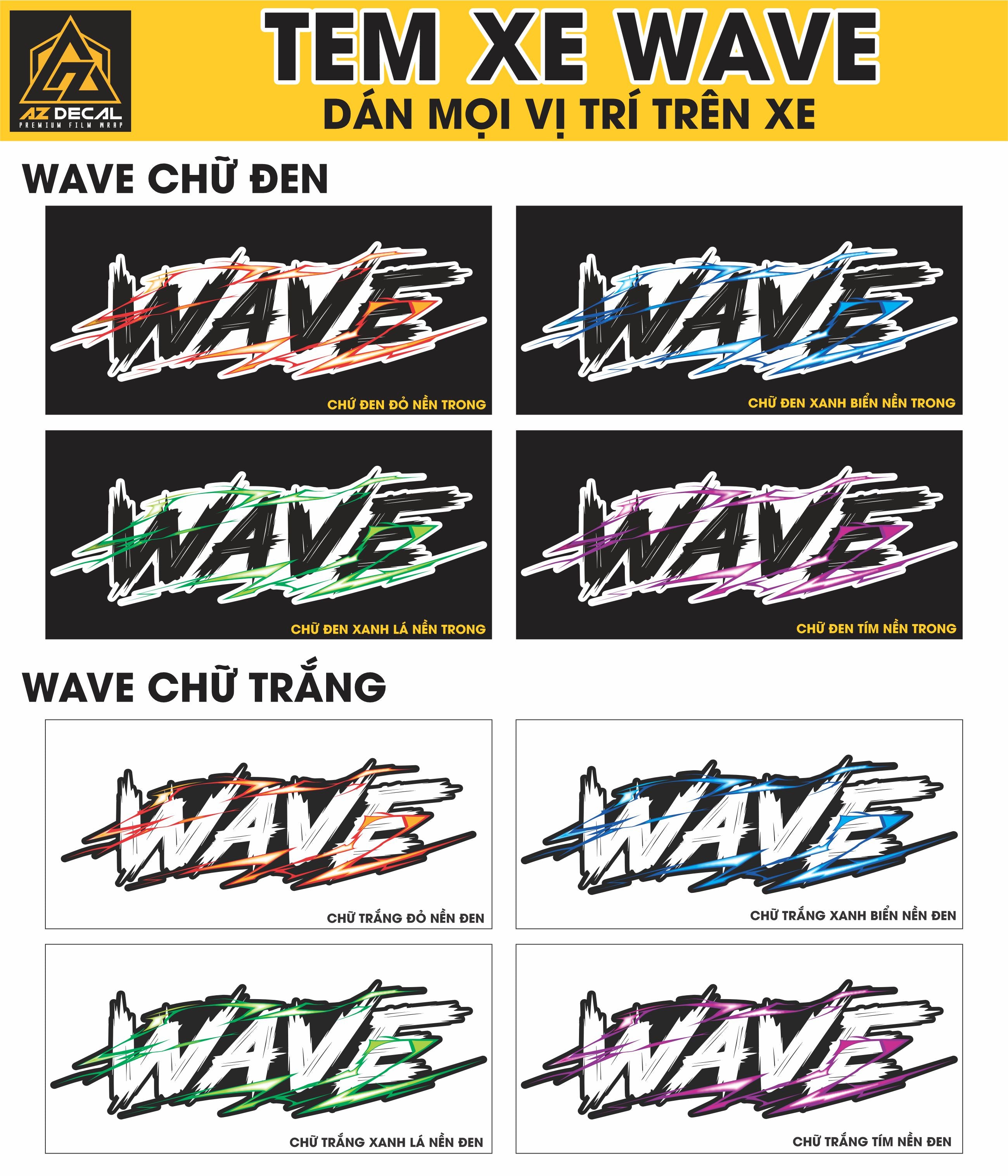 Tem Đa Vị Trí Xe Máy - Tia Sét Hãng Xe Wave