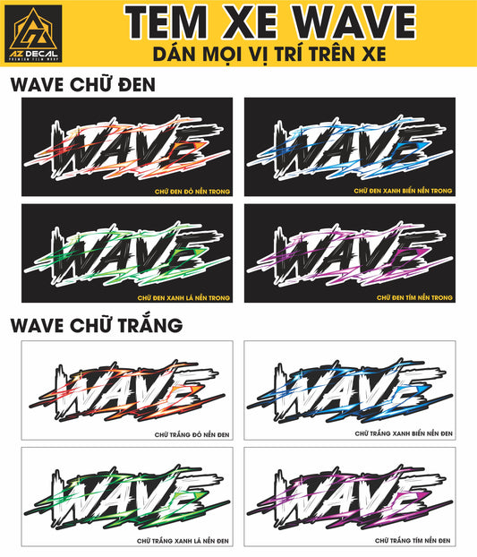 Tem Đa Vị Trí Xe Máy - Tia Sét Hãng Xe Wave