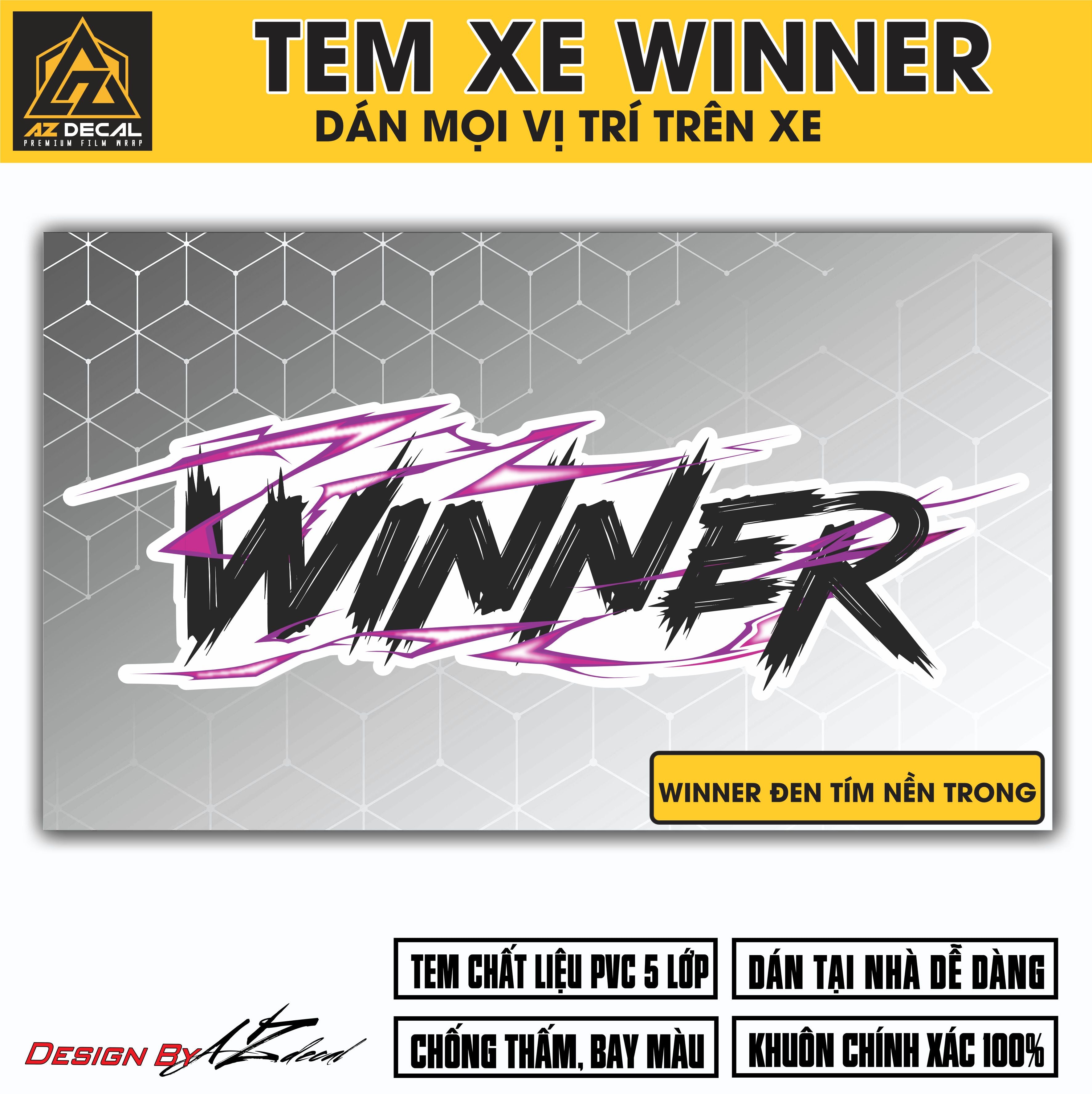 Tem Đa Vị Trí Xe Máy - Tia Sét Hãng Xe WINNER đen tím