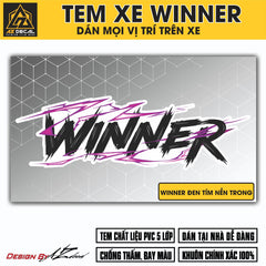 Tem Đa Vị Trí Xe Máy - Tia Sét Hãng Xe WINNER đen tím