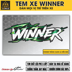 Tem Đa Vị Trí Xe Máy - Tia Sét Hãng Xe WINNER trắng xanh lá