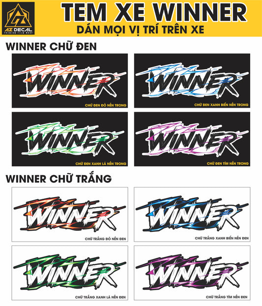 Tem Đa Vị Trí Xe Máy - Tia Sét Hãng Xe WINNER