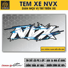 Tem Đa Vị Trí Xe Máy - Tia Sét Hãng Xe NVX TRẮNG XANH