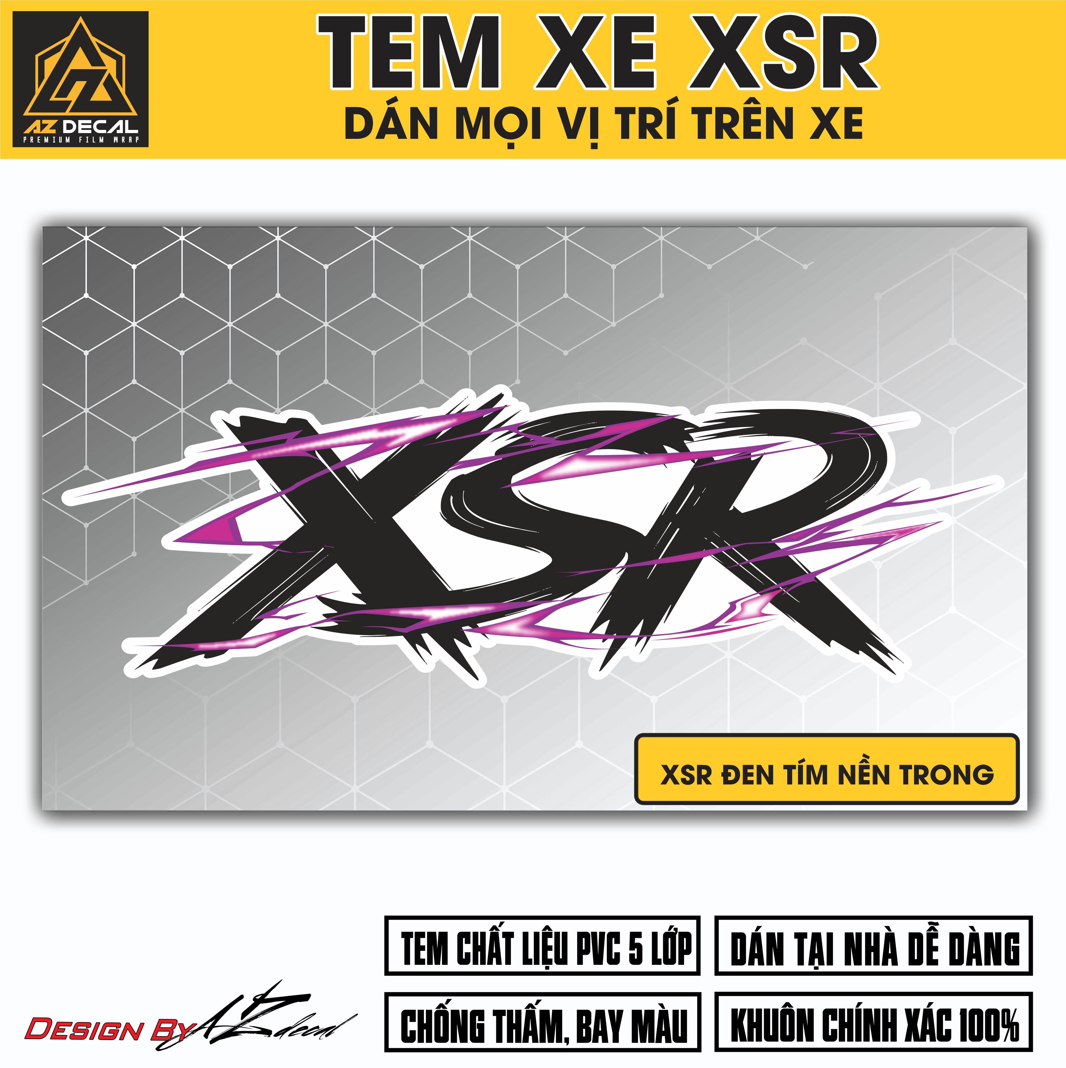 Tem Đa Vị Trí Xe Máy - Tia Sét Hãng Xe XSR ĐEN TÍM