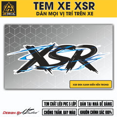 Tem Đa Vị Trí Xe Máy - Tia Sét Hãng Xe XSR ĐEN XANH