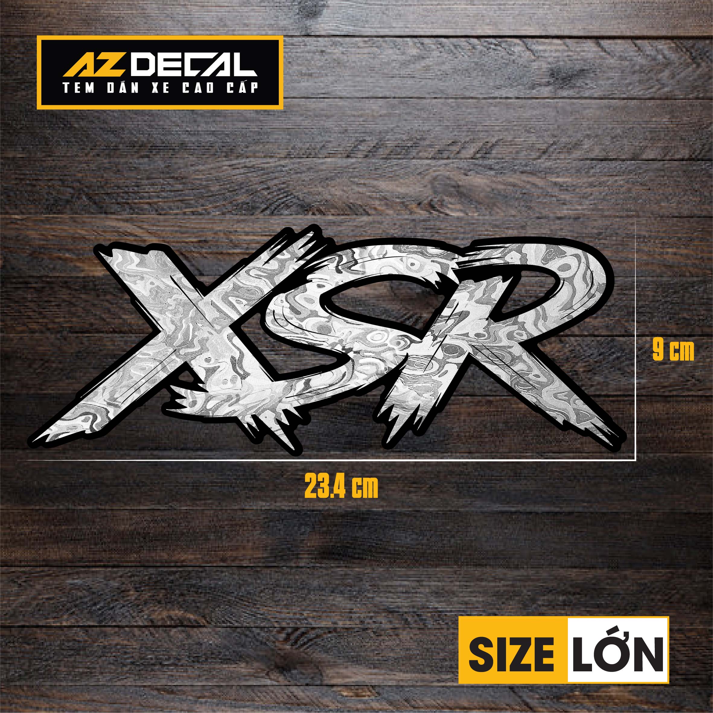 Tem Đa Vị Trí Xe Máy - Tem MOLTAL METAL Mẫu Chữ XSR size LỚN