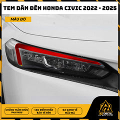 Tem Dán Chóa Đèn Honda Civic 2022-2025