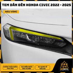 Tem Dán Chóa Đèn Honda Civic 2022-2025