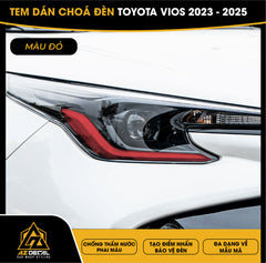 Tem Dán Chóa Đèn Toyota Vios 2023-2025