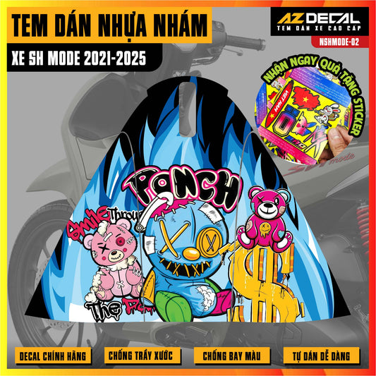 Tem nhựa nhám xe SH Mode - NSHMODE02