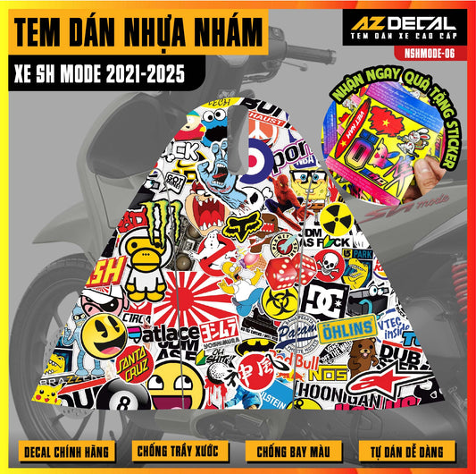 Tem nhựa nhám xe SH Mode - NSHMODE06