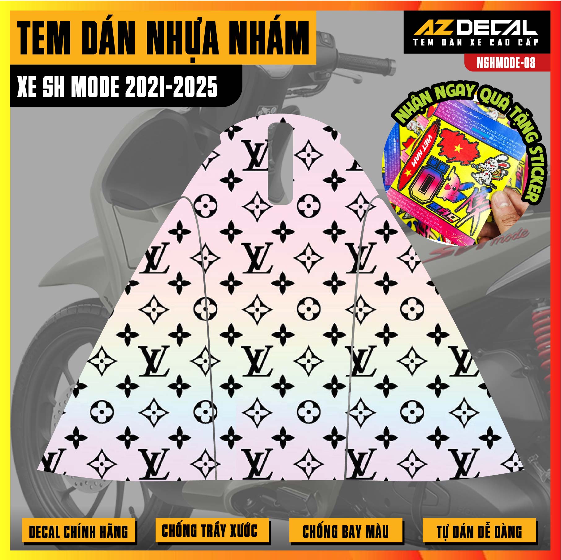 Tem nhựa nhám xe SH Mode - NSHMODE08
