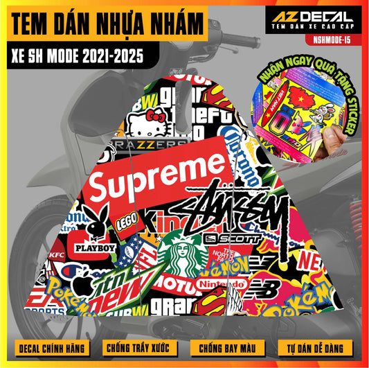 Tem nhựa nhám xe SH Mode - NSHMODE15