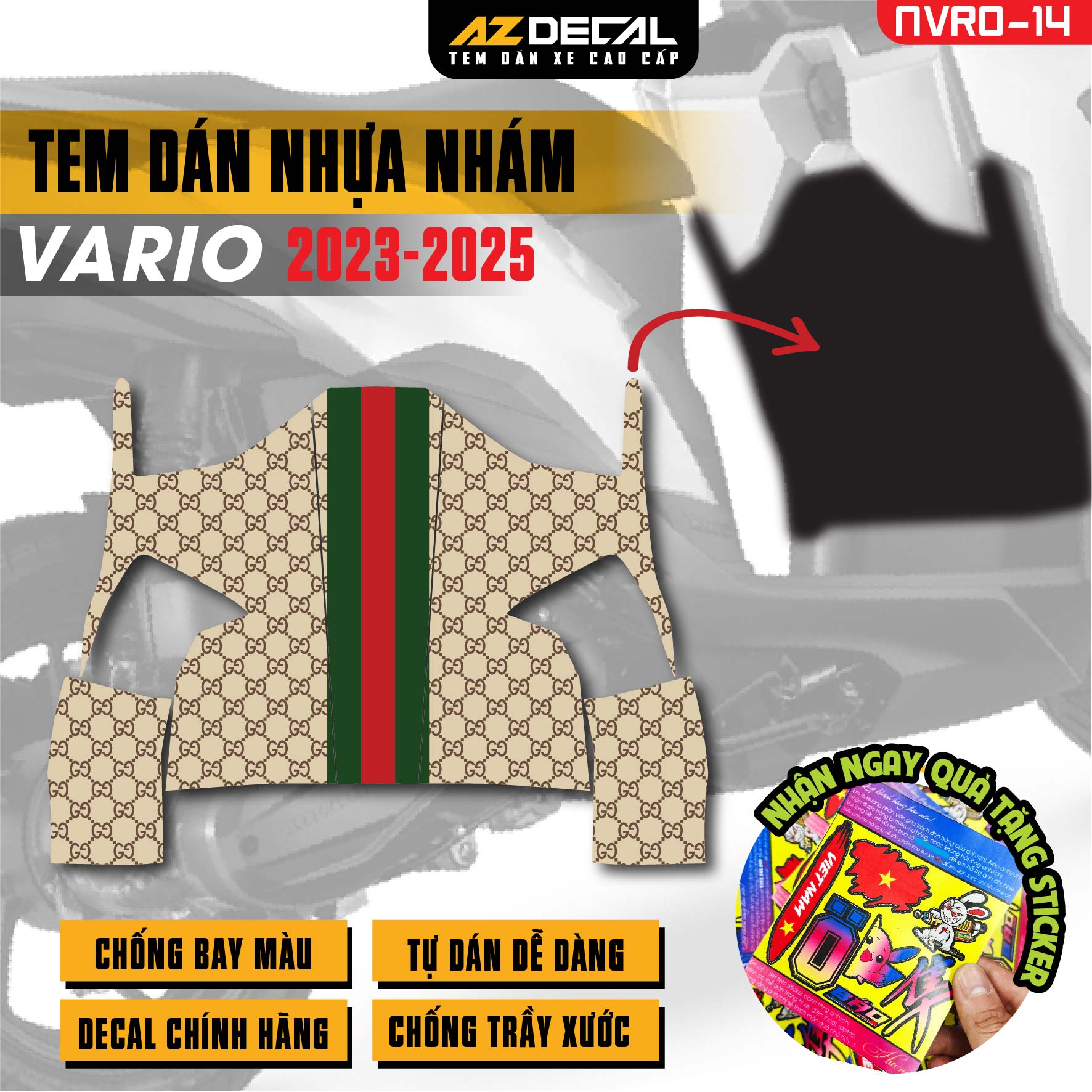 Tem nhựa nhám xe Vario - NVRO14