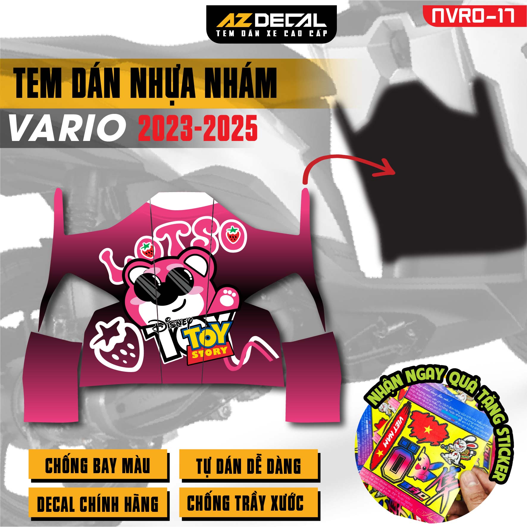 Tem nhựa nhám xe Vario - NVRO17
