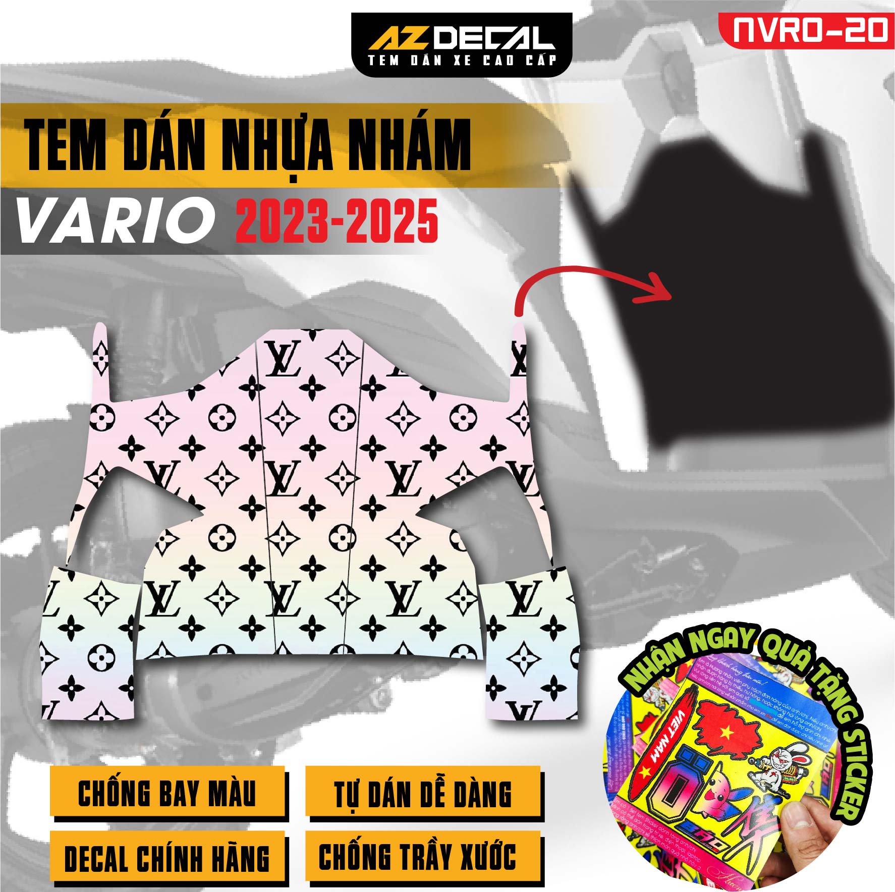 Tem nhựa nhám xe Vario - NVRO20