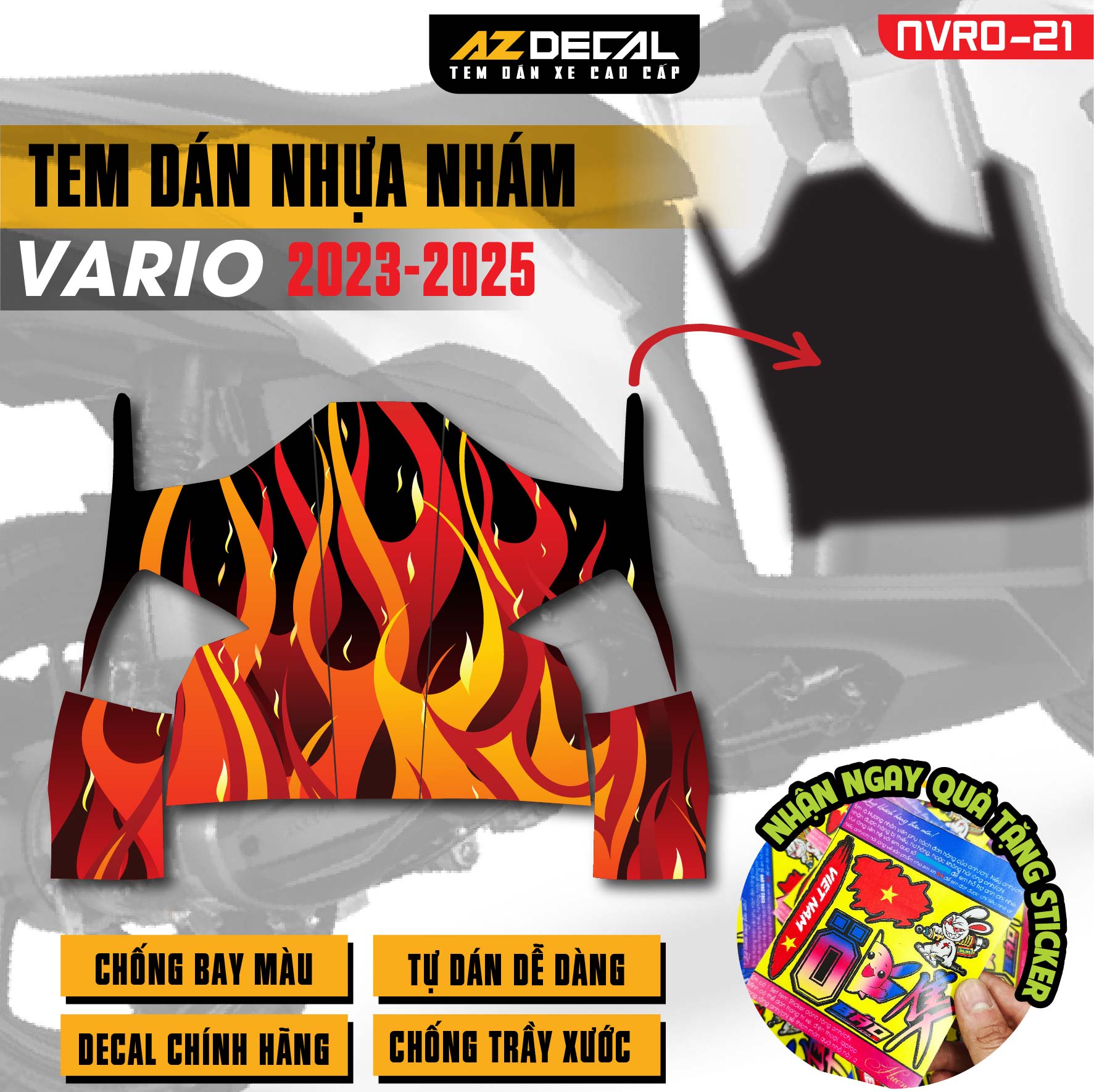 Tem nhựa nhám xe Vario - NVRO21