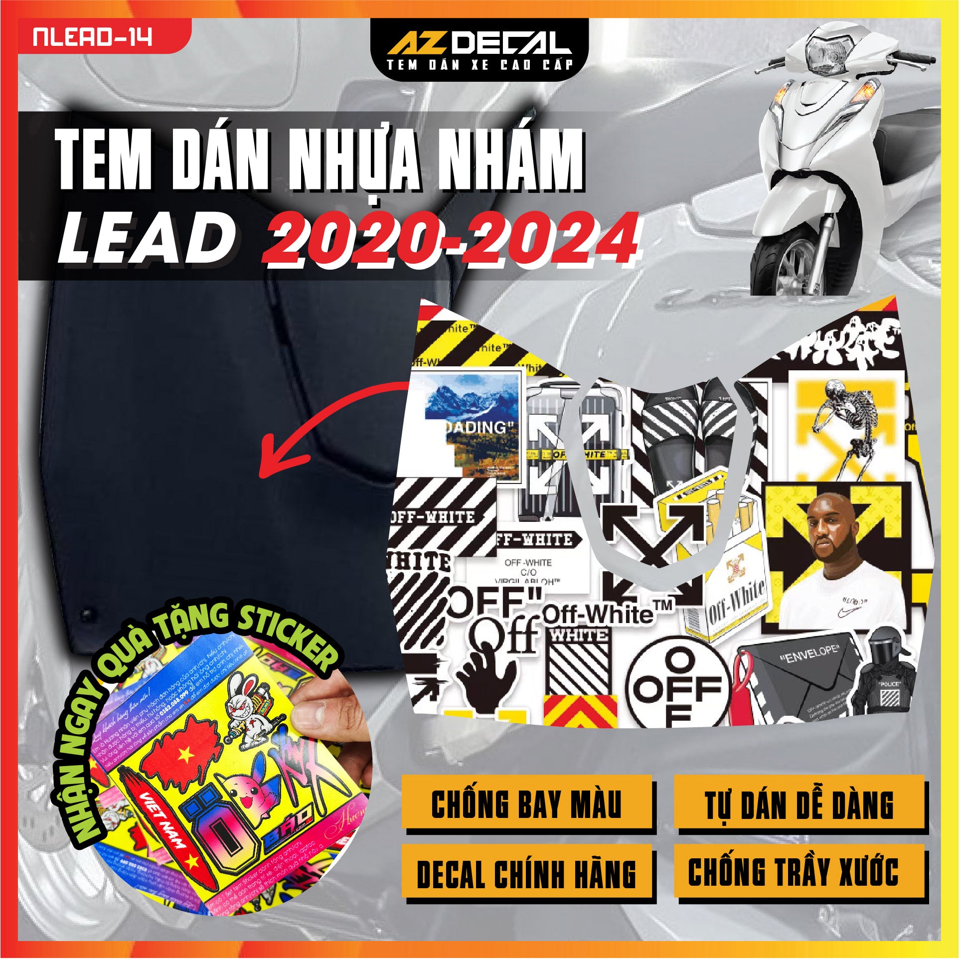 Tem nhựa nhám xe Lead - NLEAD14