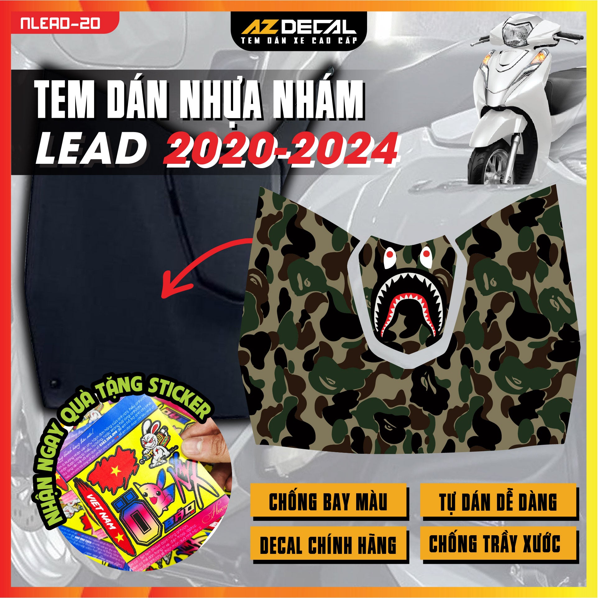 Tem nhựa nhám xe Lead - NLEAD20