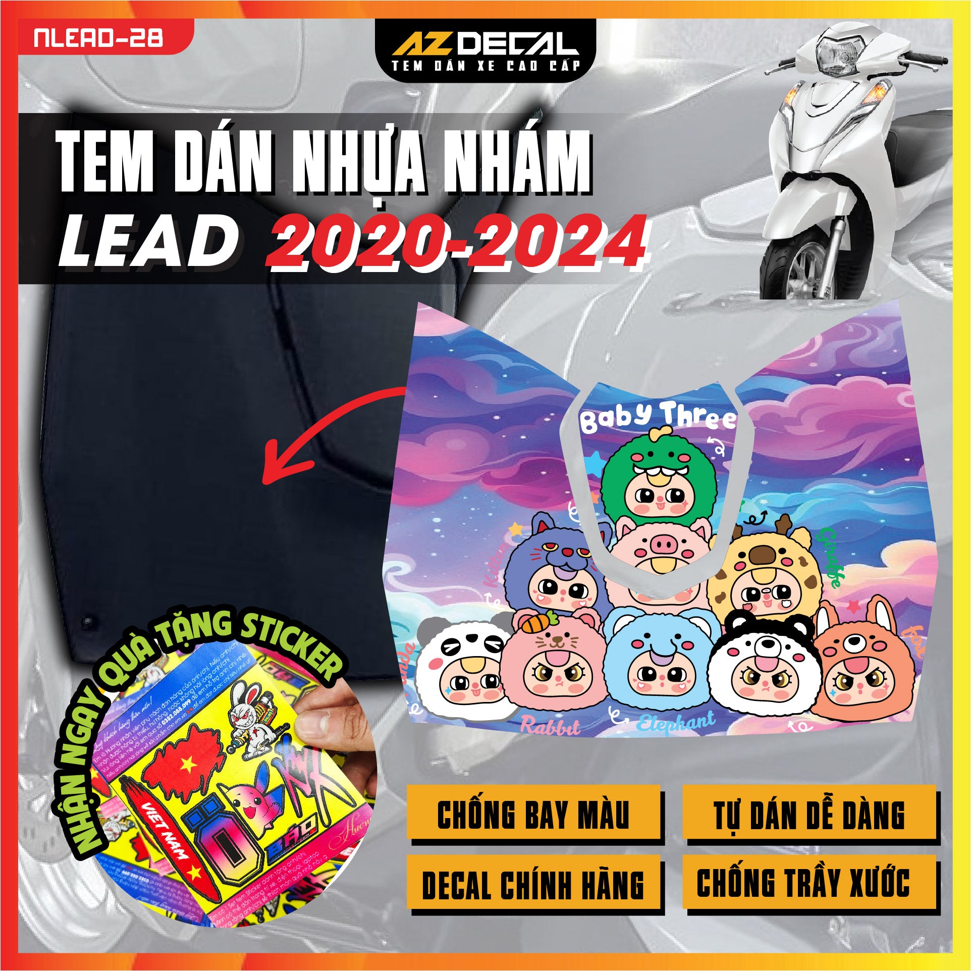 Tem nhựa nhám xe Lead - NLEAD28