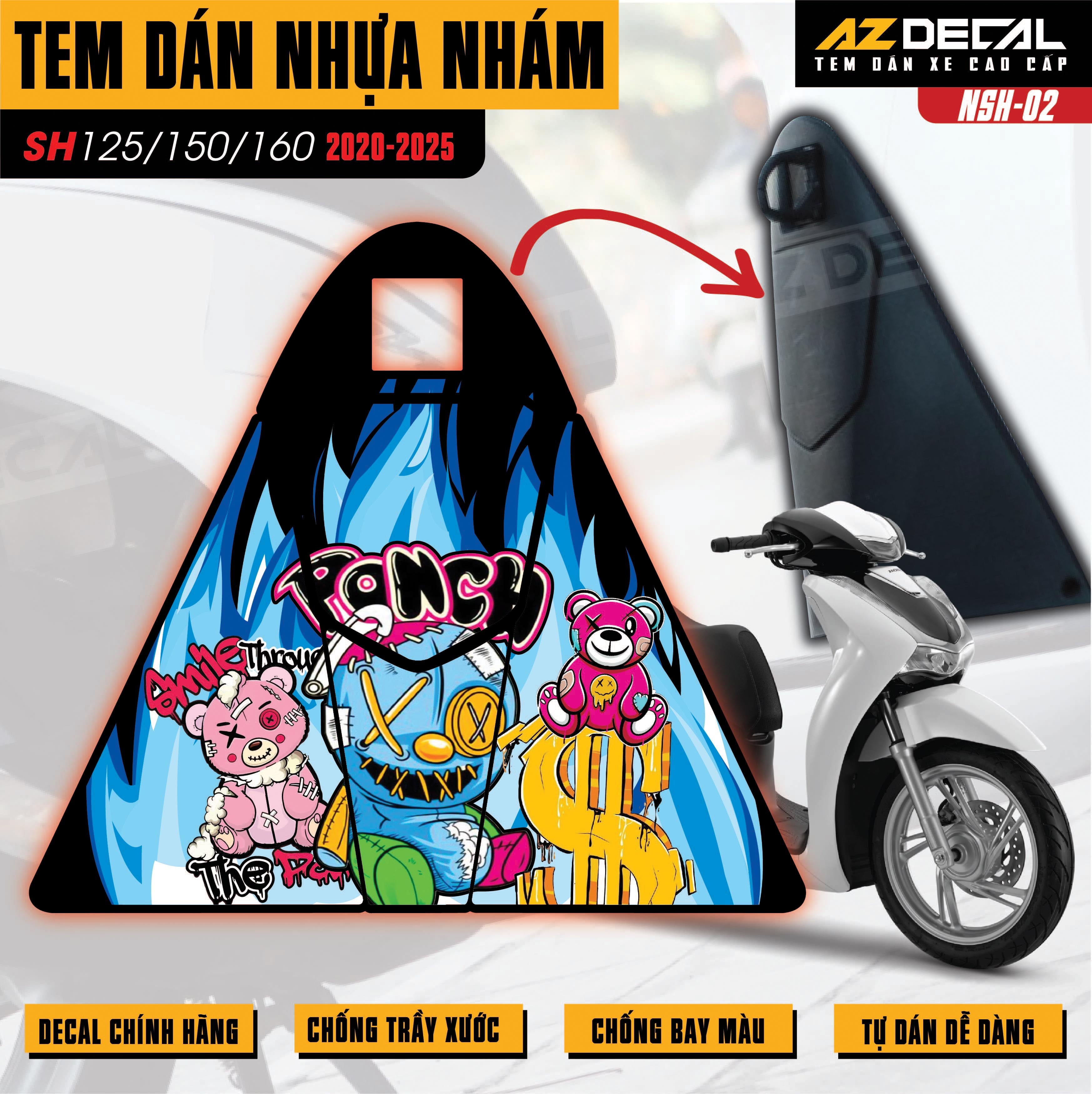 Tem nhựa nhám SH 2020-2025 NSH-01